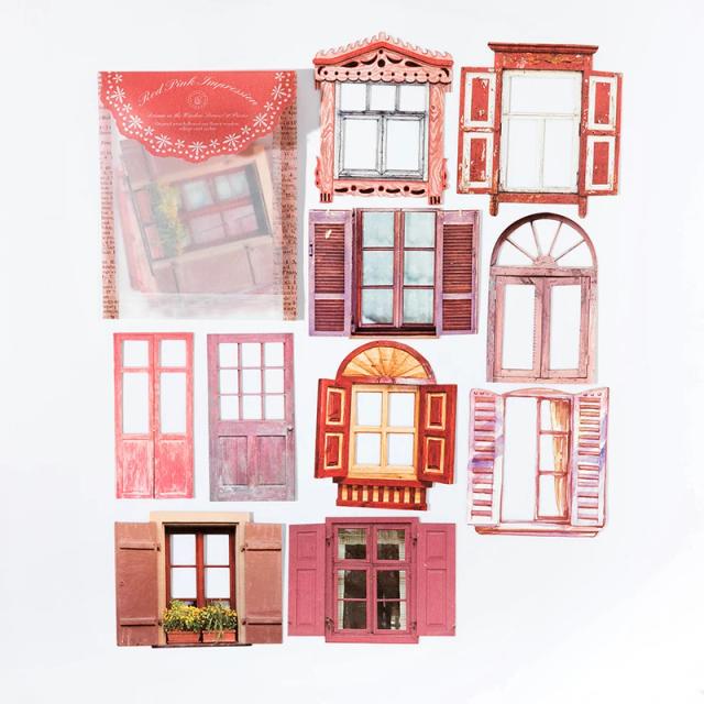 Kit de Materiais de Scrapbook Retrô com 10 Papéis Adesivos para Colagem e Artesanato DIY