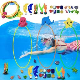 Polvo de natação para crianças Brinquedos de piscina, esportes aquáticos brinquedos aquáticos, conjunto de gemas de mergulho, 1 conjunto subaquático, verão - Image 5