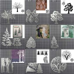 Folha e árvores corte de metal morre, Scrapbooking DIY, Modelo do cartão do álbum, Embossing molde, Artesanato Decoração - Image 1