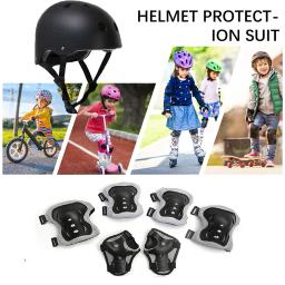 7 pçs/set crianças conjunto de equipamentos de proteção meninos meninas tamanho ajustável capacete com joelheiras cotovelo guardas de pulso para skate ciclismo - Image 3