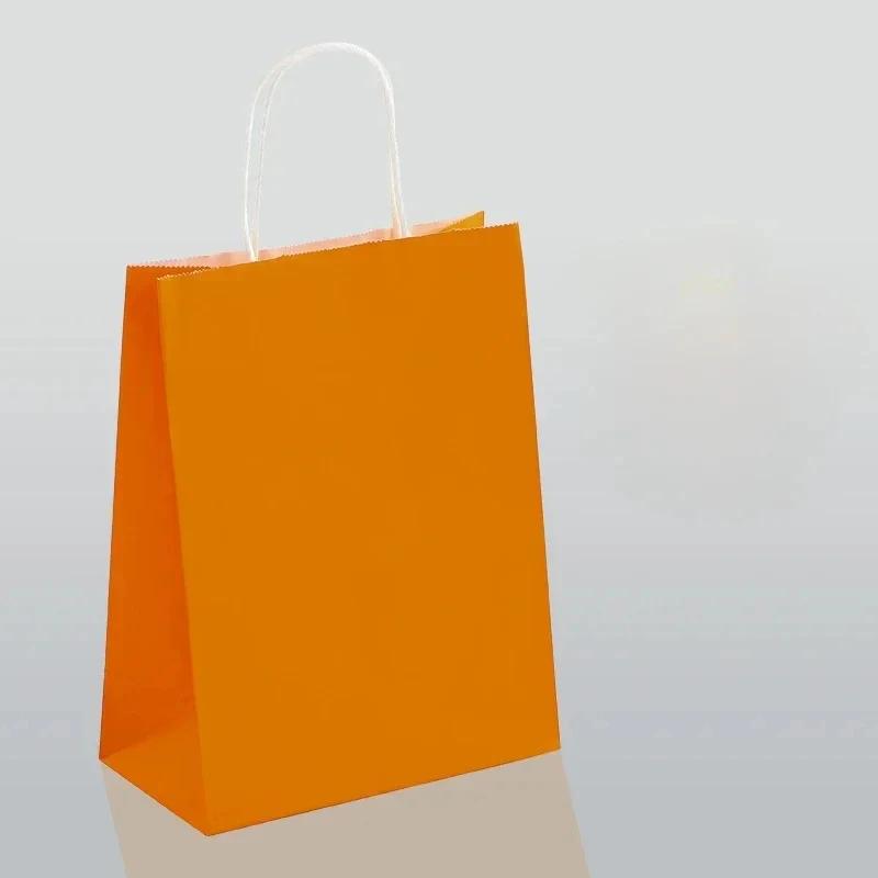 Atacado sacos de presente de papel kraft em branco personalizado impresso reciclável saco de compras de papel kraft saco de compras de doces de casamento cosmético - Image 1