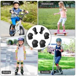 Almofadas de joelho e cotovelo para crianças, equipamento protetor 6 em 1, conjunto de segurança com protetor de pulso, patinação e ciclismo, criança de 3 a 7 anos, nova - Image 6