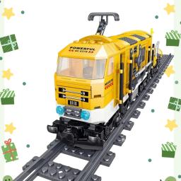 Cidade Trem Blocos De Construção, Conjuntos De Carga, Steam Railway, Faixas De Engenharia, Tijolos De Brinquedo, Perfeito Presentes De Natal - Image 1
