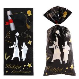 50 pçs sacos de presente classe de 2024 temporada de formatura decorações de festa suprimentos de formatura doces biscoito cozimento embrulho de presente saco de favor - Image 5