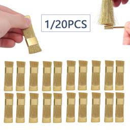 1/20 pçs escova de limpeza dental broca raiz canal arquivo prego brocas fio bronze escova ouro ferramenta limpeza para higiene dental - Image 1