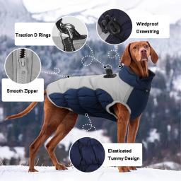 Casaco impermeável para Cães, Roupa para Cães Grandes, Cães Médios e Grandes, Fato de Pet, Casaco de Buldogue Francês, Labrador, Colete Pastor Alemão, Inverno - Image 4