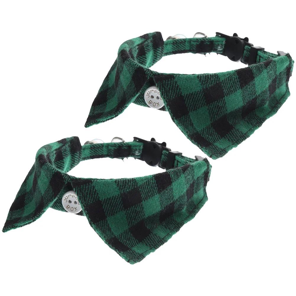 Coleiras de colarinho de gato ajustáveis, Pet Bow Tie, destacável com Bell, pano, segurança decorativa, suprimentos do bebê, gatos, cão, gatinho, 2 pcs - Image 1