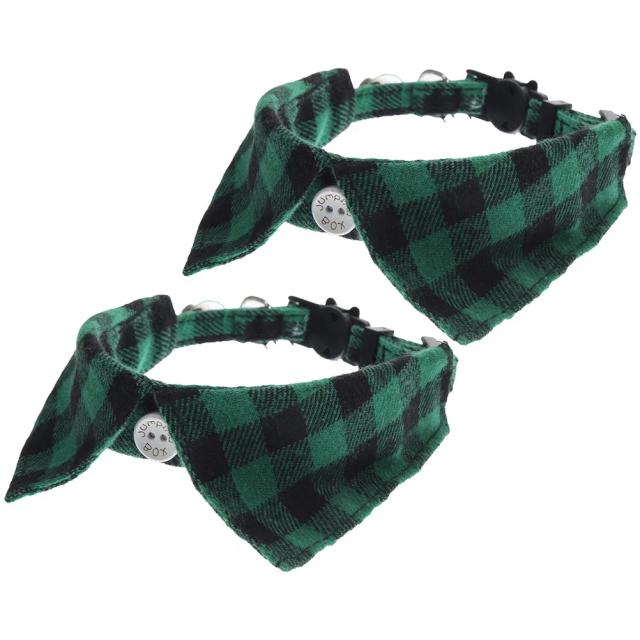 Coleiras de Gato Ajustáveis com Gravata Borboleta Destacável e Sino - 2 Peças em Tecido Decorativo e Seguro para Gatos e Cães