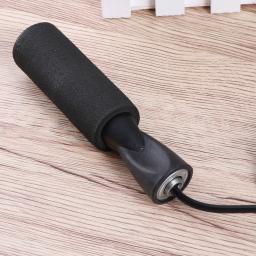 Pular corda preto cabo de aço ajustável premium rolamentos de esferas alças confortáveis suave rotação esportes pular corda casa - Image 6