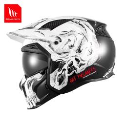 Mt streetfighter sv capacetes de motocross, meia face, engrenagens off-road, queixo removível, 3 presentes, quatro estações, mt casque moto - Image 4