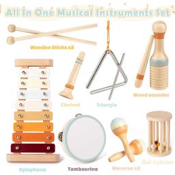 Baby Montessori Instrumentos Musicais, Brinquedos De Madeira, Instrumentos De Percussão Naturais, Kids Preschool Educational Birthday Gift - Image 3