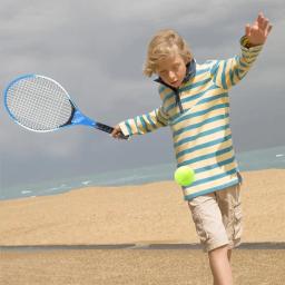 2 pçs crianças esportes ao ar livre raquetes de tênis corda de tênis com 1 bola de tênis para badminton - Image 3