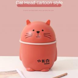 Desenhos animados gato mesa plástico lixeira, Desktop Waste Box, cesta de lixo, Home Office Supplies, lixeiras, diversos barril Bin, 1 pc, 2 pcs, 4pcs - Image 5