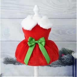 Casaco de Natal confortável para animais de estimação, roupas para cães, vestido de Natal, saia vermelha, vestido quente de gato, saia - Image 5