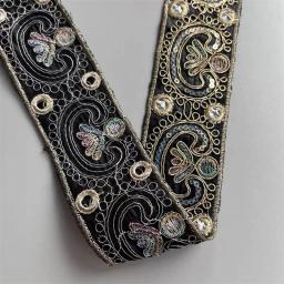 Estilo étnico Bordado Renda, Hanfu Decorativa, Acessórios para Bagagem, Fita Artesanal DIY, 5cm, Novo - Image 3