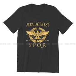 Alea iacta est gola redonda tshirt roma antigo poliéster original t camisa dos homens roupas novo design venda quente - Image 3