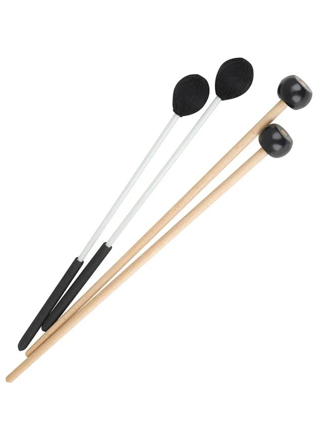 Pares de Bastões de Marimba SLADE com Cabeça de Borracha e Lã - Acessórios de Percussão para Tambores