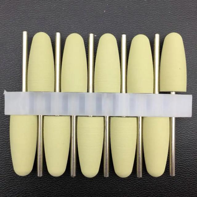 Conjunto de 10 Brocas de Borracha de Silicone para Manicure e Pedicure com Cabeça Grande e Ferramentas para Limpeza de Cutículas, 2.35mm