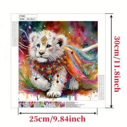 RUOPOTY-Kits de Pintura para Adultos, 5D Forma Especial, Cristal Strass Artesanato Tigre, Animais Decoração da Parede, Presente DIY - Image 2