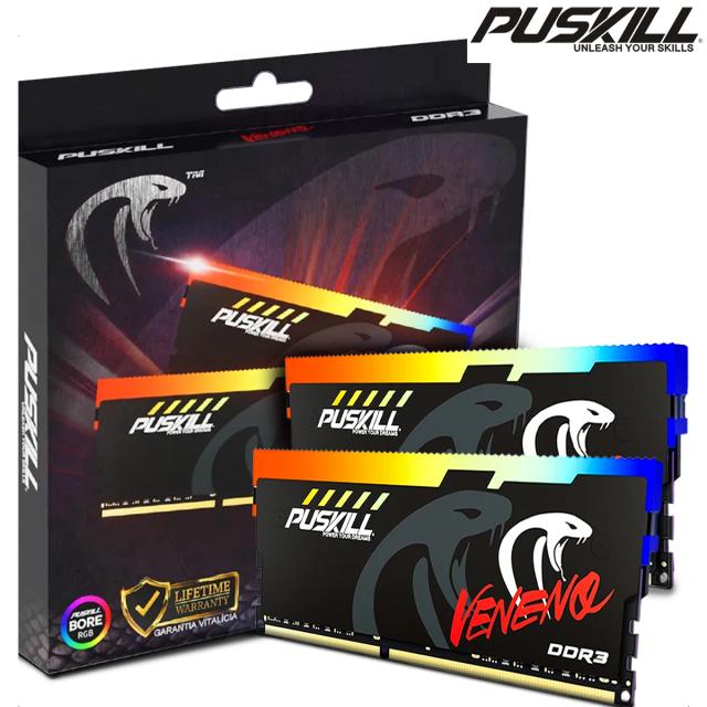 Memória RAM PUSKILL RGB DDR3 16GB (2x8GB) 1600MHz Desktop