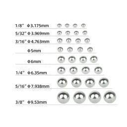 144/20 peças de diâmetro de rolamento de esferas solto de aço carbono para bicicleta. 1/4 1/8 3/8 3/16 5/16 5/32 polegadas 5mm 6mm para scooter de bicicleta infantil MTB - Image 2