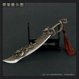 22cm Dragon Slaying Blade Sabre Machete Antigo Chinês Metal Arma Modelo Jogo Anime Periféricos 1/6 Boneca Acessórios Equipamentos Dropshipping Atacado Hot Sale Presentes Novo Presente de Chegada Frete Grátis Ornamento - Image 4