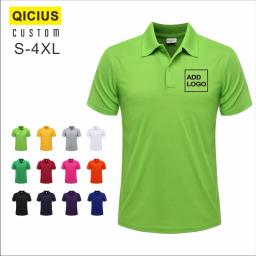 Camisa polo de manga curta com lapela respirável masculina, impressão de personalização em massa, logotipo bordado, top casual confortável, verão - Image 1