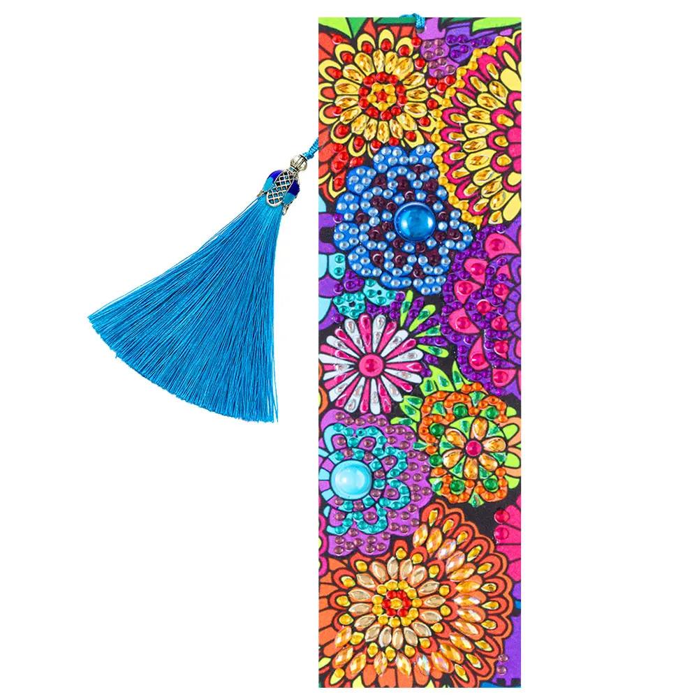 5d diy diamante pintura marcador especial em forma de diamante arte mosaico couro borla livro marcas diamante bordado ponto cruz novo - Image 1