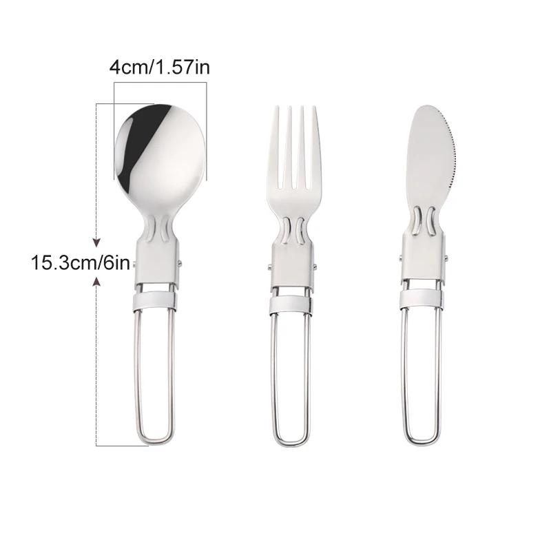 Inoxidável Multifunções portátil canivete, Folding Talheres, Camping Multitool, cortador ao ar livre, garfo, colher, saca-rolhas, talheres - Image 1