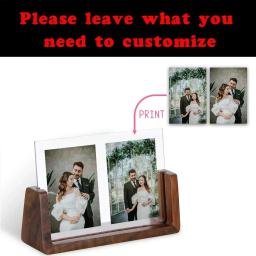 Molduras de madeira com base de madeira, Foto personalizada, Desktop Display, Noivado, Aniversário de casamento, Presentes personalizados, Casal - Image 2