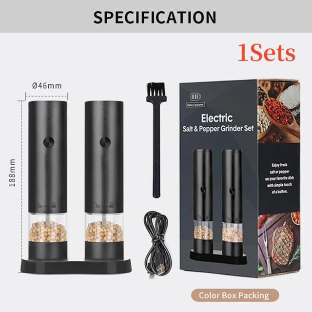 Moedor Elétrico USB SW-WG36U com Base Dupla - Pimenta e Sal Marinho