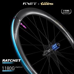 Ryet estrada carbono bicicleta rodado 1180g ultraleve cerâmica tubeless clincher freio a disco catraca 36t hub roda da bicicleta ciclismo jantes - Image 6