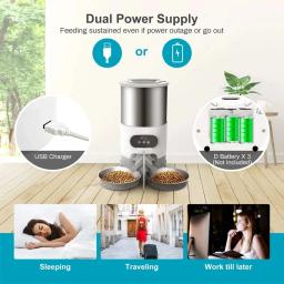 Tuya inteligente app alimentador para animais de estimação gato e cão dispensador automático de alimentos adequado para gatos e cães pequenos e médios alimentação remota - Image 5