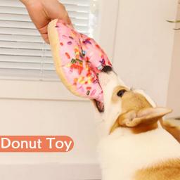 Donut Squeaky Pet Toy, Dentes Brinquedo Provocando para Cão, Abastecimento Interativo, Fontes Do Partido De Aniversário, 1Pc - Image 2