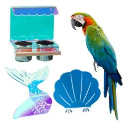 papagaio pássaro pé vara acrílico plataforma pássaro cockatiel poleiros mastigar suprimentos - Image 3