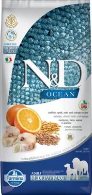 Farmina seco comida para cães sem grãos all-xx raças oceano linha bacalhau com laranja 11235, 2,500 kg - Image 1
