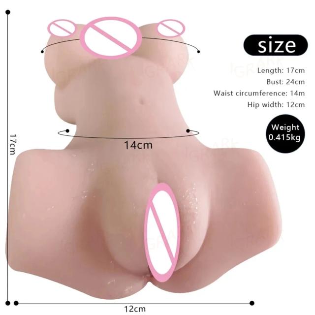 Boneca Sexual Realista de Silicone - Seios e Bunda Macios - Tamanho L 22cm