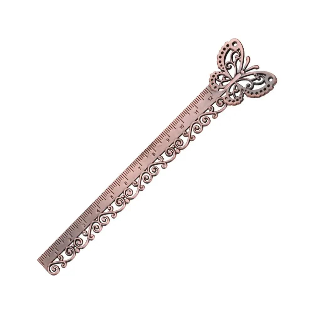 Régua de metal vintage para bordados, ferramenta de medição, artesanato artesanal DIY, acessórios de costura para roupas, papelaria escolar multifuncional - Image 1