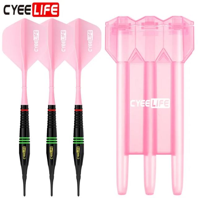 Conjunto Profissional de Dardos de Ponta Macia Cyeelife 18g com Estojo e Novos Voos Duráveis