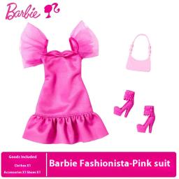 Autêntico barbie boneca moda conjunto de roupas guarda-roupa vestir-se meninas brinquedo acessórios crianças playtime bonecas realistas - Image 5