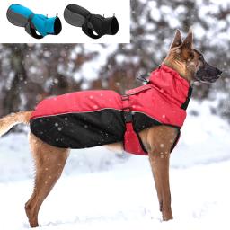 Jaqueta reflexiva impermeável e à prova de vento para cães, casaco macio para cachorro grande, casacos ajustáveis para cães médios e grandes, roupas Pitbull, inverno - Image 1