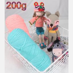 Fio de Algodão Leite para Tricô e Crochet, Super Macio, Linha Crochet, Cobertores, Suéter, Chapéu, Sapato, Crochê, Fio Amigurumi, 200g, 1Pc - Image 2