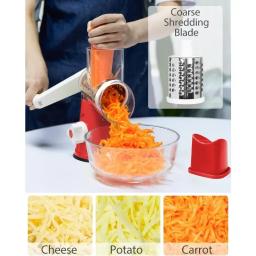 Fatiador Vegetal Portátil Multifuncional, 3in 1, Ralador com 3 Rolos Sharp, Triturador De Queijo, Ferramentas De Cozinha - Image 4