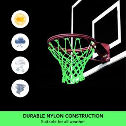 Nightlight basquete net náilon brilhante aro de basquete net 12 loops tamanho padrão brilhante basquete net sol alimentado - Image 3