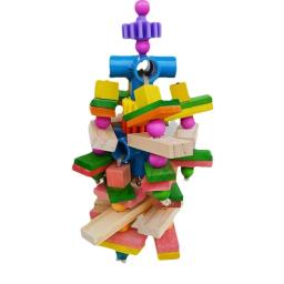 Blocos de madeira papagaio brinquedo bloco de pássaro tubo rasgando brinquedo bloco de pássaro tubo rasgando brinquedo para papagaios pequenos e médios africano cinza - Image 1