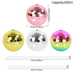 1pc Cocktail Brilhante Criativo Esfera Em Forma Reutilizável Beber Copo De Palha Vinho Suco Copos De Café Tumbler Para Bar Casa Decoração Do Partido - Image 4
