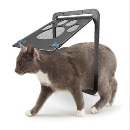 Tela magnética de travamento de segurança para porta de animais de estimação com tela magnética de travamento impressões de pata de cachorro anti mordida porta de tela de gato porta de animais de estimação - Image 2