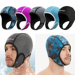 Capuz de mergulho em neoprene para adultos chapéu de surf boné de natação, fato profissional à prova de frio, inverno, 2mm - Image 5