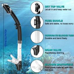 Scuba Diving Splash Guard, Dry Snorkel Tube, Easy Breath, Top Valve, Equipamento de natação subaquática, adultos, crianças, homens, mulheres, jovens - Image 4