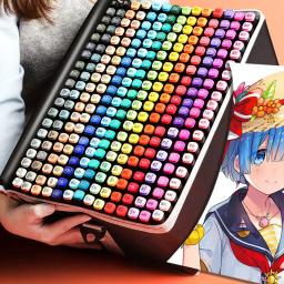 168 caneta marcador de cor caneta álcool conjunto de suprimentos de arte marcador caneta dupla escova conjunto de desenho manga esboço marcadores de álcool escova de manga - Image 1